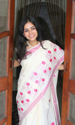 Load image into Gallery viewer, Vasantham - വസന്തം (Traditional Kerala Cotton Saree)
