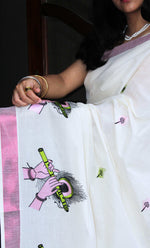 Load image into Gallery viewer, Megha - മേഘ (Traditional Kerala Cotton Saree)
