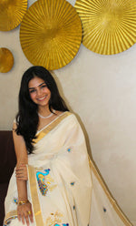 Load image into Gallery viewer, Indhu - ഇന്ദു (Traditional Onam Kasavu Saree)
