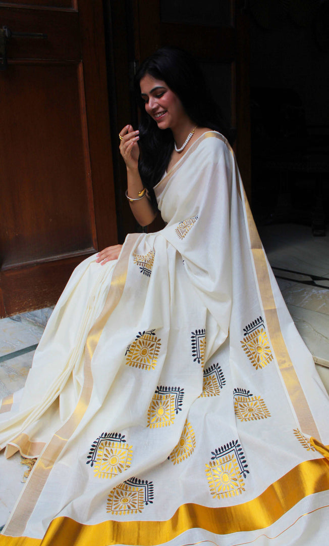 Shilpam - ശിൽപം (Traditional Kerala Cotton Saree)