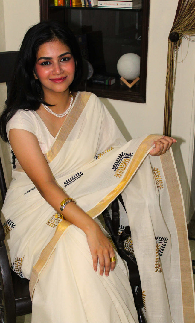 Shilpam - ശിൽപം (Traditional Kerala Cotton Saree)