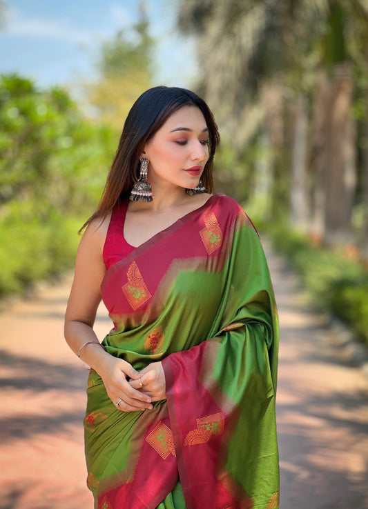 Golden Green (Premium Quality Silk)