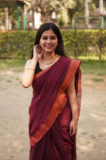 Load image into Gallery viewer, Shiny Maroon (Khadi Handloom Pure Cotton)
