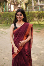 Load image into Gallery viewer, Shiny Maroon (Khadi Handloom Pure Cotton)
