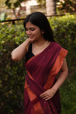 Load image into Gallery viewer, Shiny Maroon (Khadi Handloom Pure Cotton)
