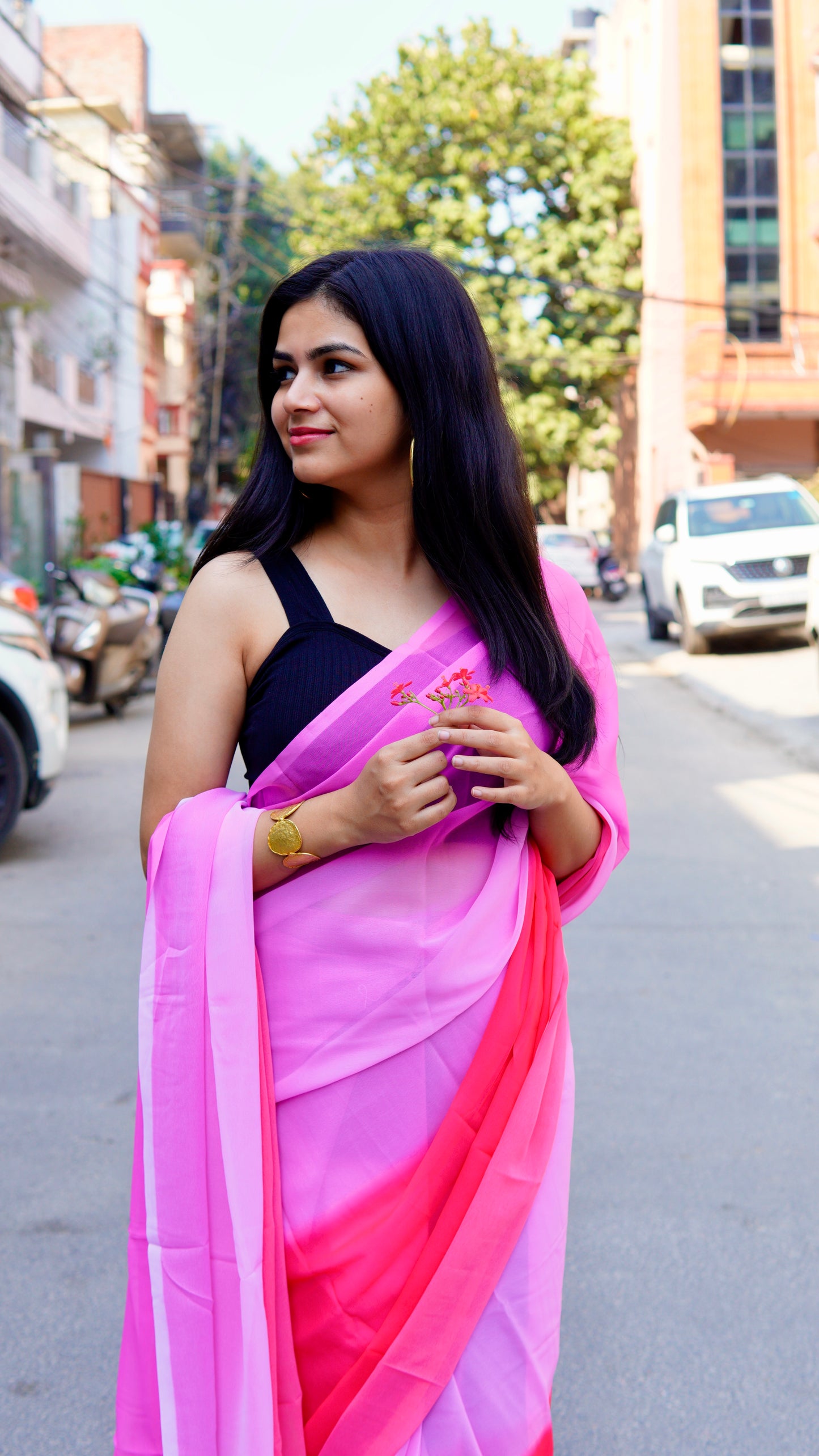 Majestic Dawn - (Premium 1 Minute Ready To Wear Saree)