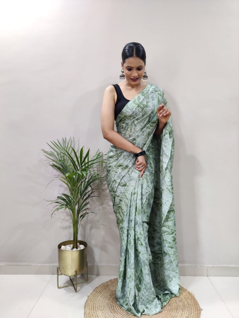 Green (1 minute Ready To Wear Saree)