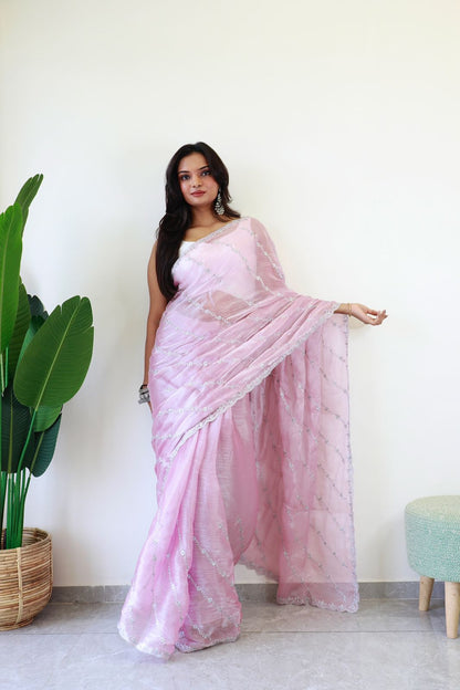 Baby Pink (1 Minute Ready To Wear Saree)