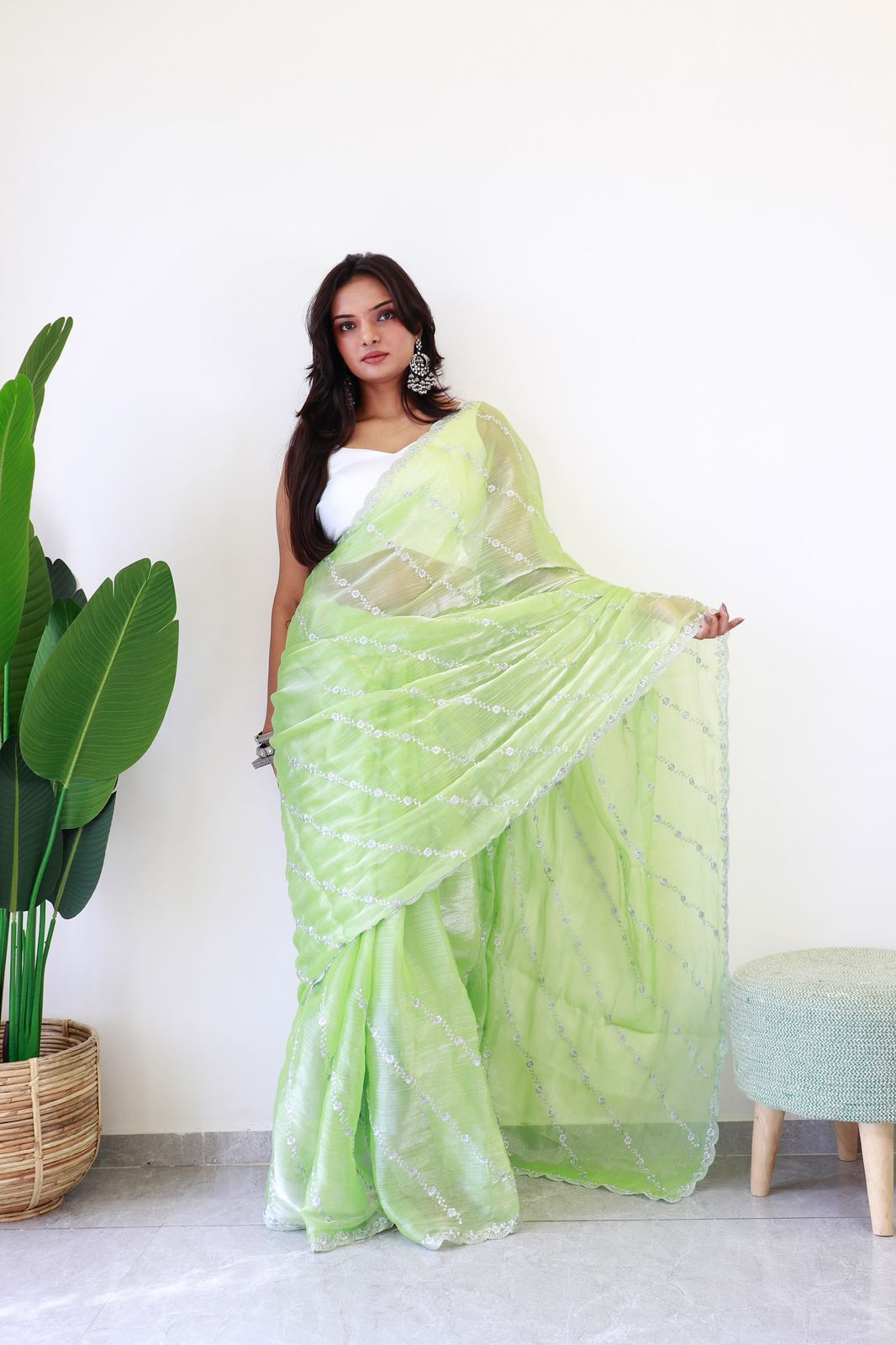 Green Apple (1 Minute Ready To Wear Saree)