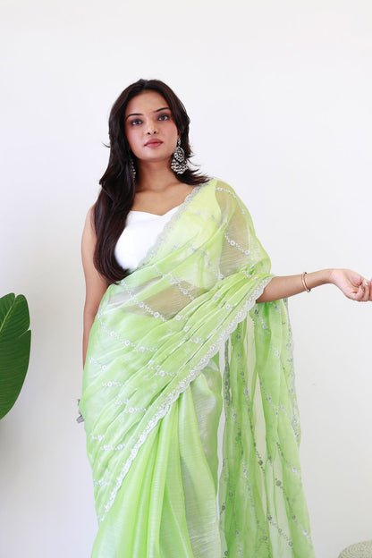 Green Apple (1 Minute Ready To Wear Saree)