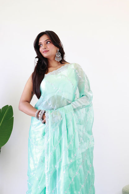 Light Blue (1 Minute Ready To Wear Saree)