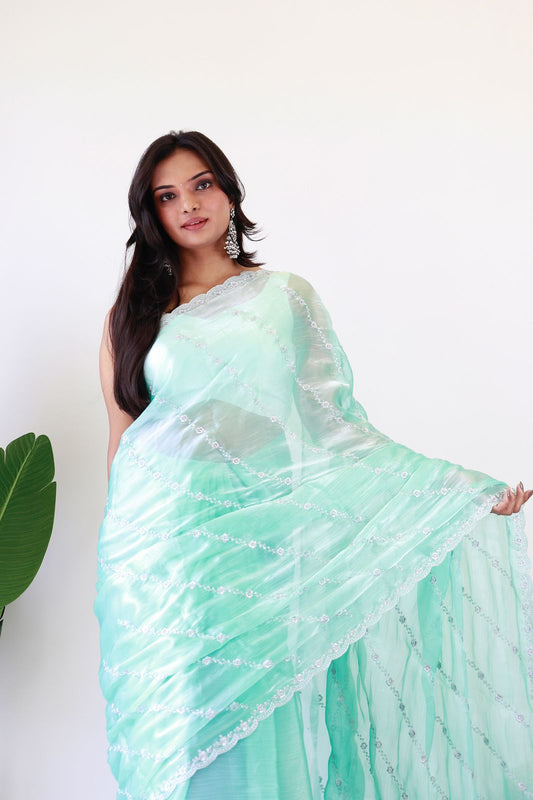 Light Blue (1 Minute Ready To Wear Saree)