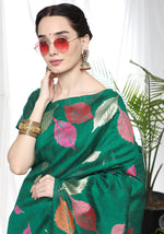 Load image into Gallery viewer, Green Leafs (1 Minute Ready To Wear Saree)
