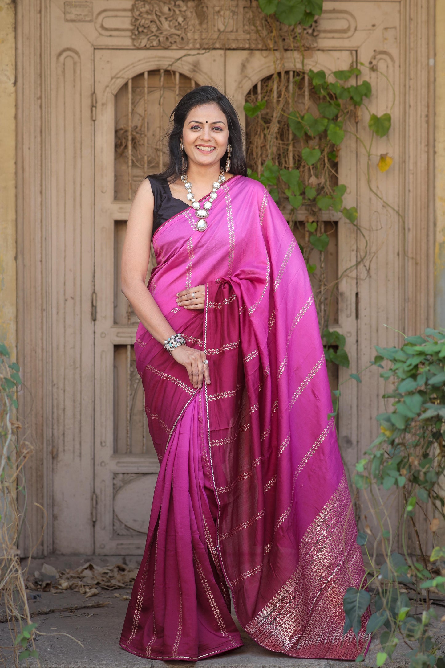 Pink Pink (1 Minute Ready To Wear Saree)