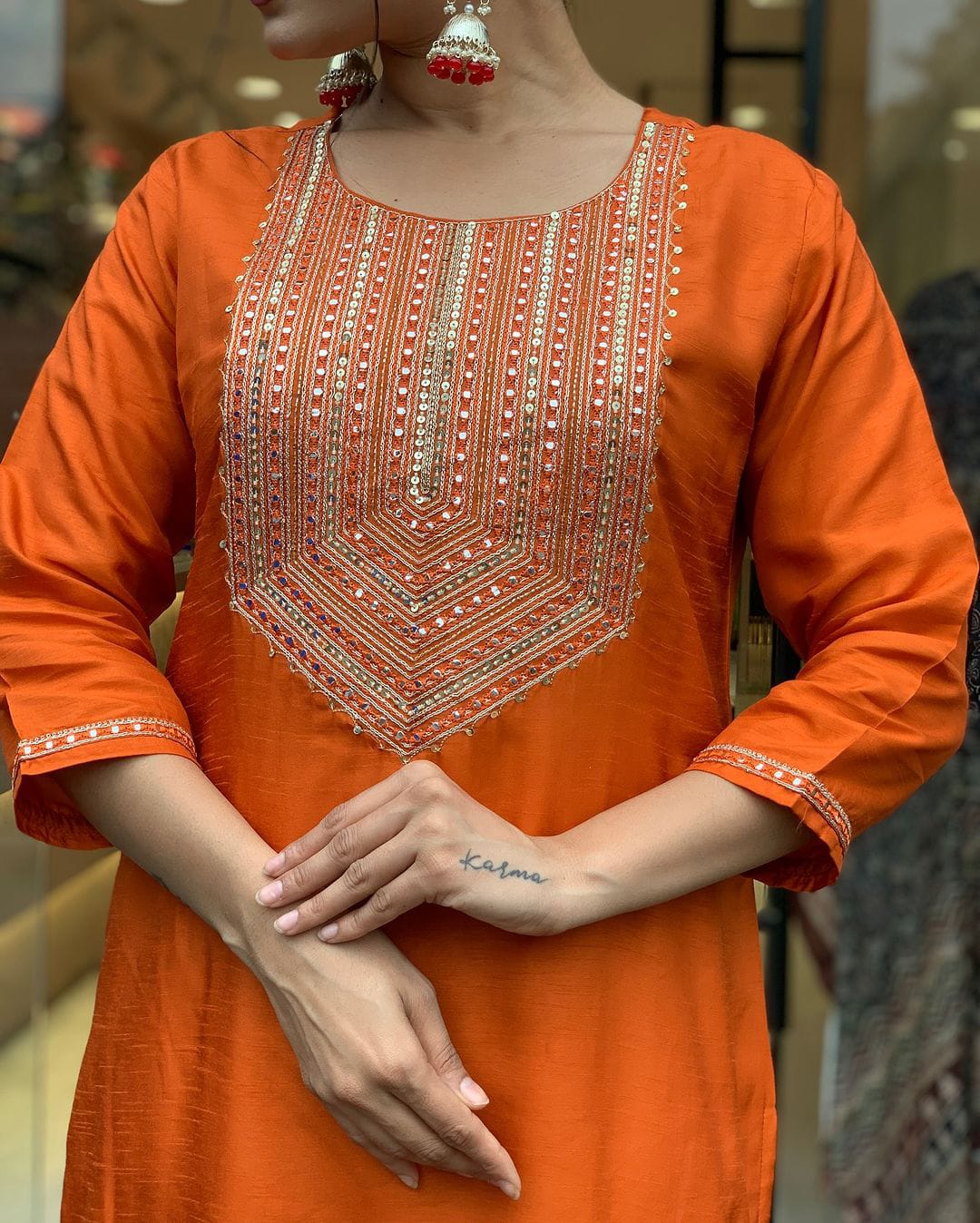 Pragya ~ Orange Suit Set