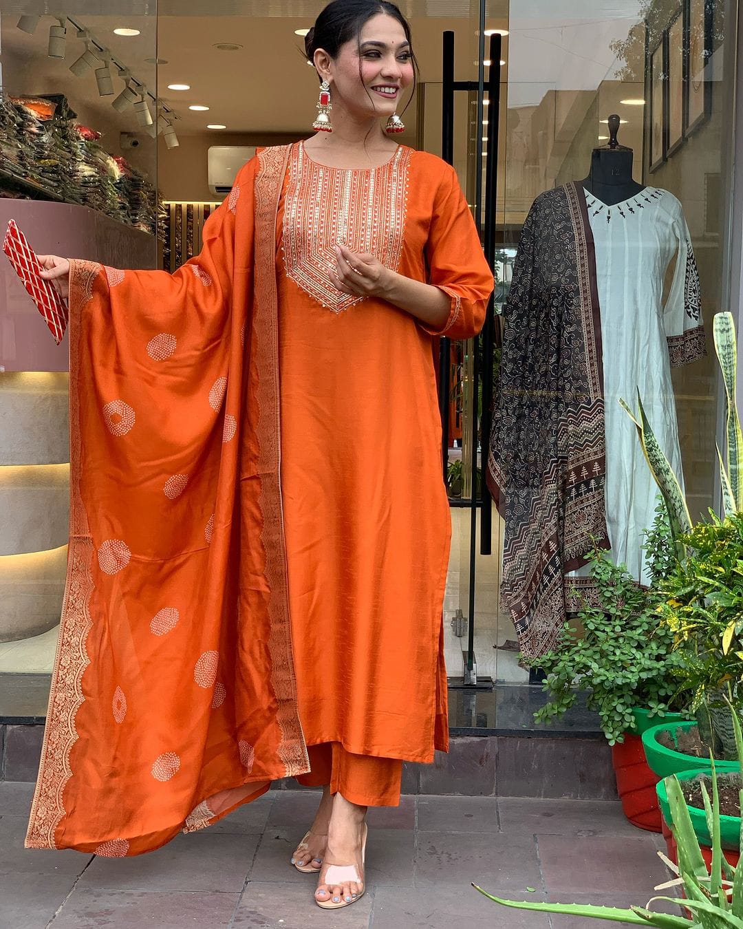 Pragya ~ Orange Suit Set