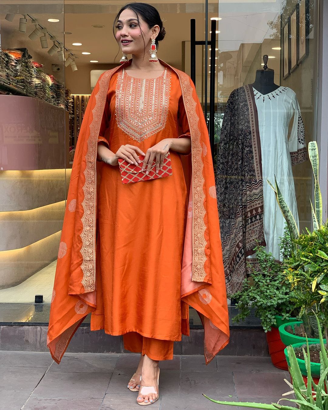 Pragya ~ Orange Suit Set