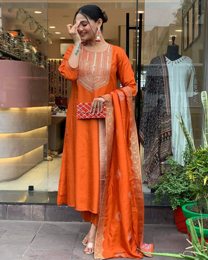 Pragya ~ Orange Suit Set