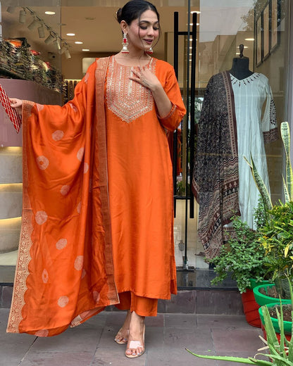 Pragya ~ Orange Suit Set