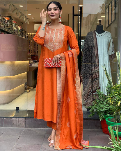 Pragya ~ Orange Suit Set