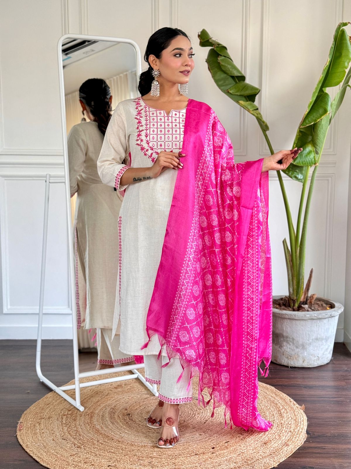 Sufi ~ Pink Embroidery Suit Set