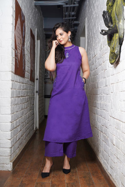 Liya ~ Violet Kurti Set