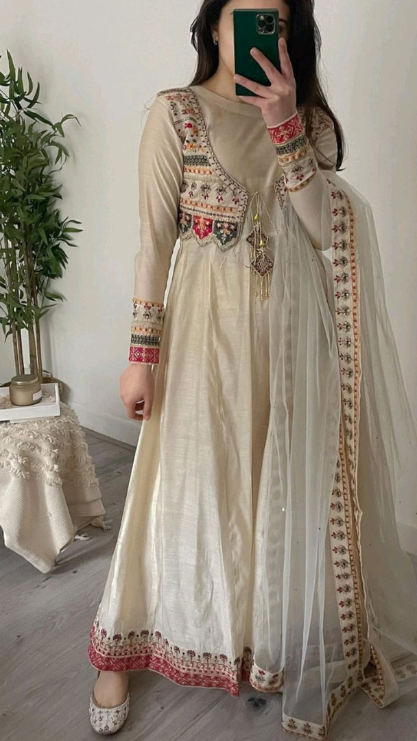 Chandani ~ Embroidered Anarkali Suit Set