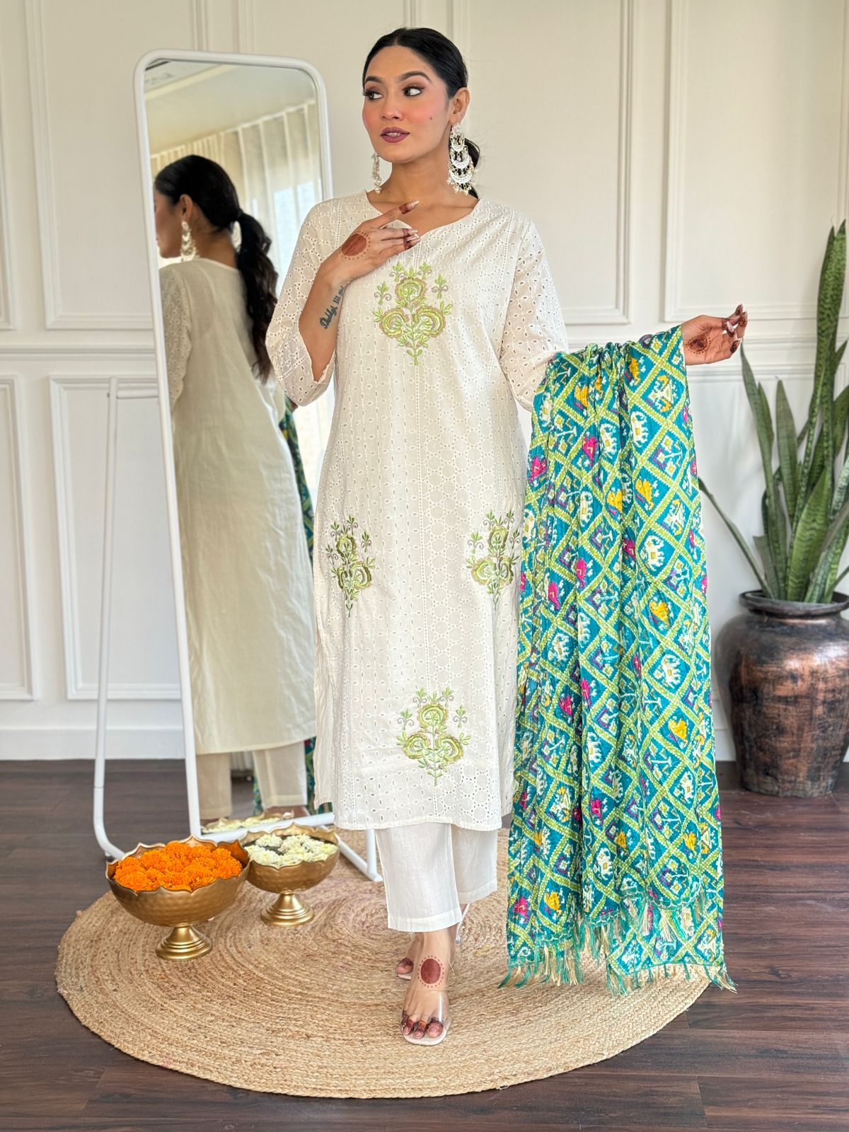 Amara ~ Embroidery Kurti Set