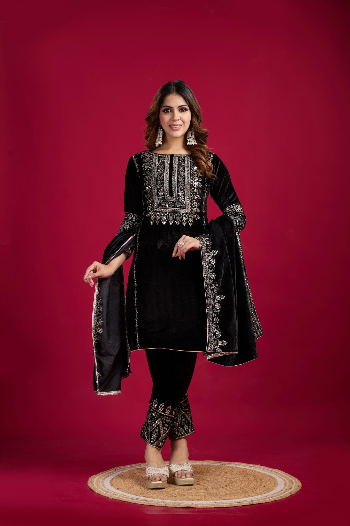 Abha ~ Embroidery Work Suit Set