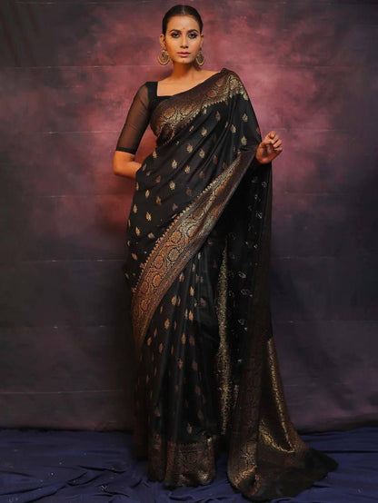 Black Silky (Soft Art Silk Saree)