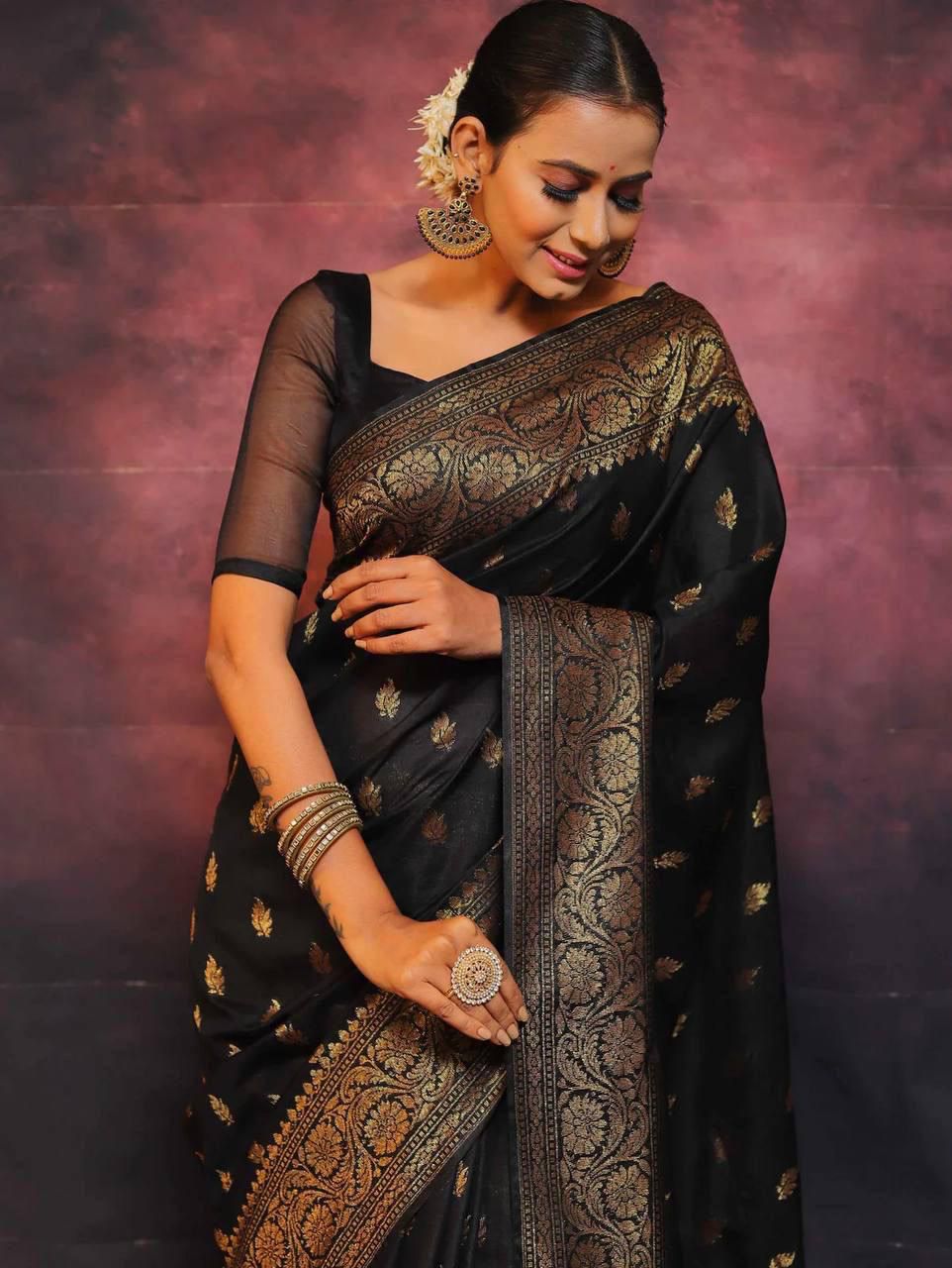 Black Silky (Soft Art Silk Saree)