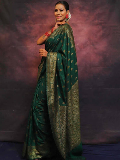 Bottle Green (Soft Art Silk Saree)