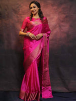 Load image into Gallery viewer, Pink Silky (Soft Art Silk Saree)
