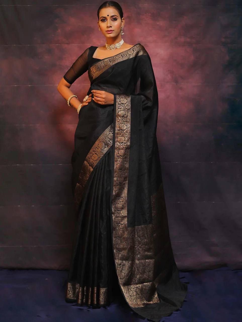 Black Silky (Soft Art Silk Saree)