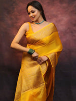 Load image into Gallery viewer, Golden Yellow (Soft Art Silk Saree)
