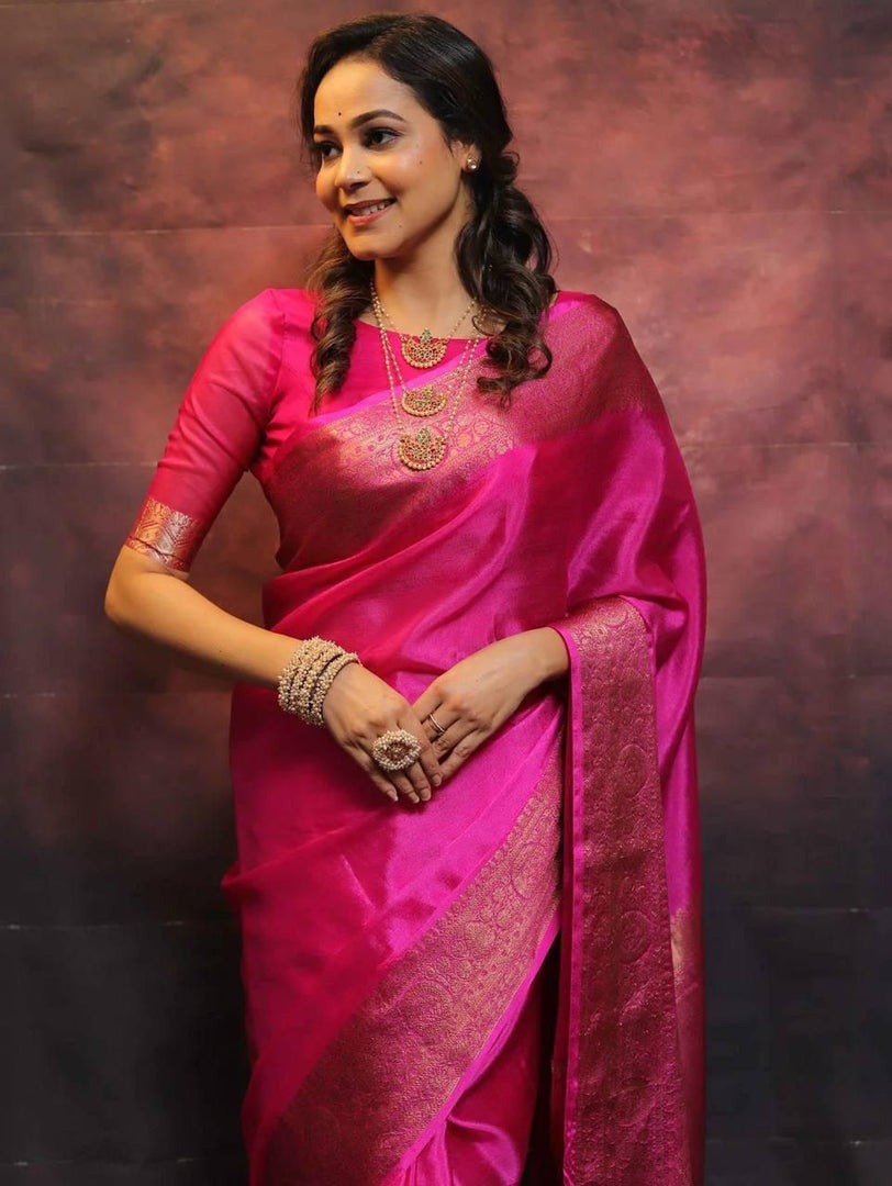 Pink Silky (Soft Art Silk Saree)