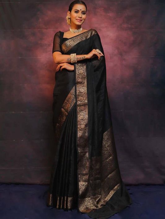 Black Silky (Soft Art Silk Saree)