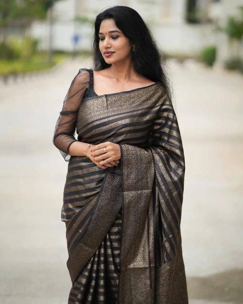 Brown Stripes (Soft Art Silk Saree)