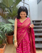 Load image into Gallery viewer, Magenta Silky (Soft Art Silk Saree)
