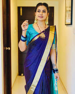 Load image into Gallery viewer, Royal Blue Soft Silky (Soft Art Silk Saree)
