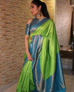 Load image into Gallery viewer, Green Silky (Soft Art Silk Saree)
