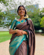 Load image into Gallery viewer, Brown Silky (Soft Art Silk Saree)
