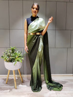 Load image into Gallery viewer, Green Essentials (1 Minute Ready To Wear Saree)
