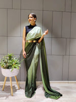 Load image into Gallery viewer, Green Essentials (1 Minute Ready To Wear Saree)
