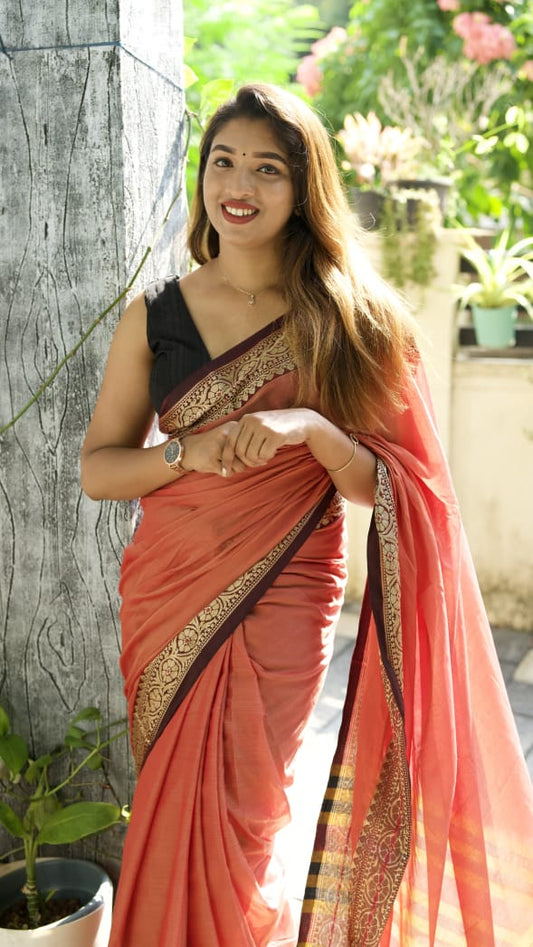 Peach (Narayanpet Handloom Cotton)