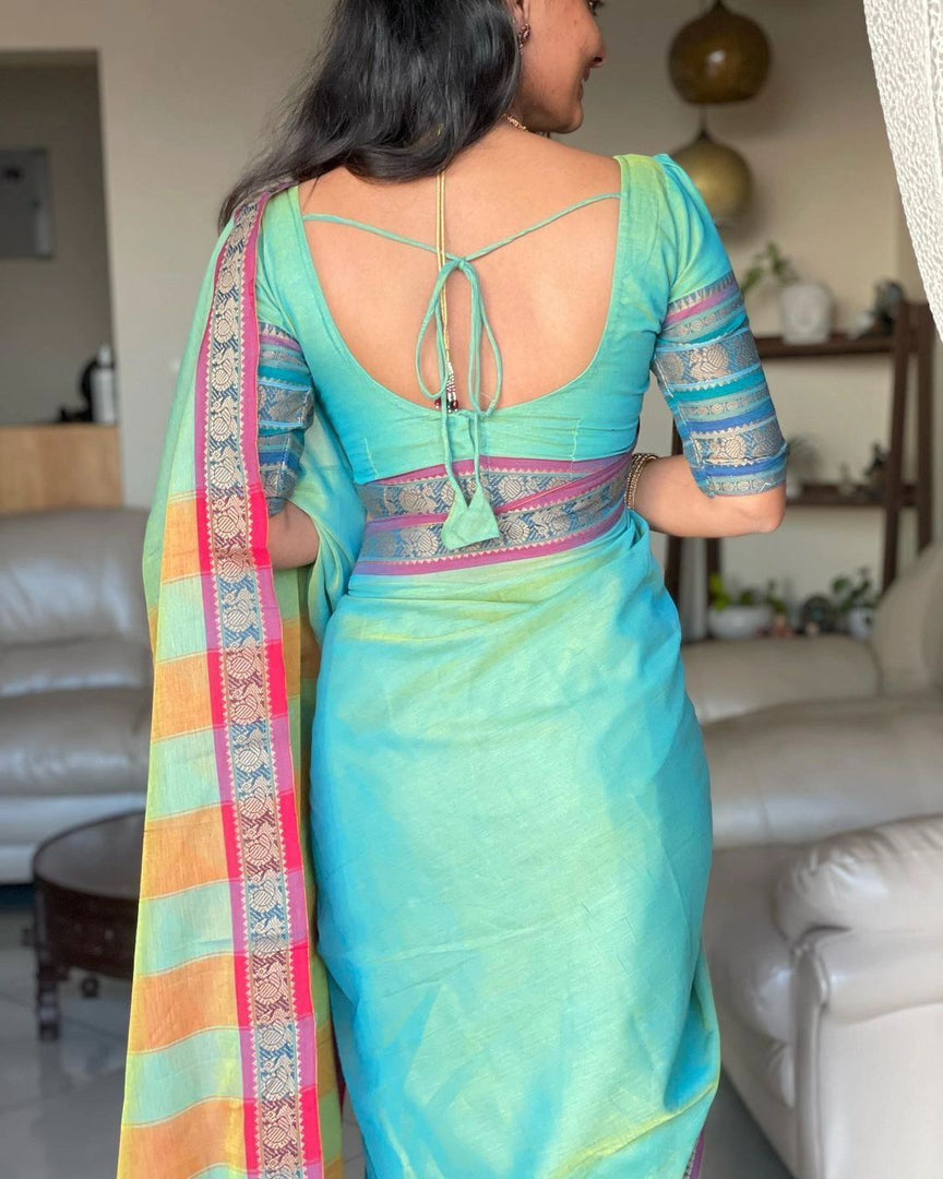 Peacock Teal (Narayanpet Handloom Pure Cotton)