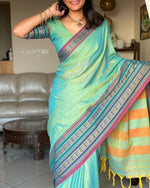 Load image into Gallery viewer, Peacock Teal (Narayanpet Handloom Pure Cotton)
