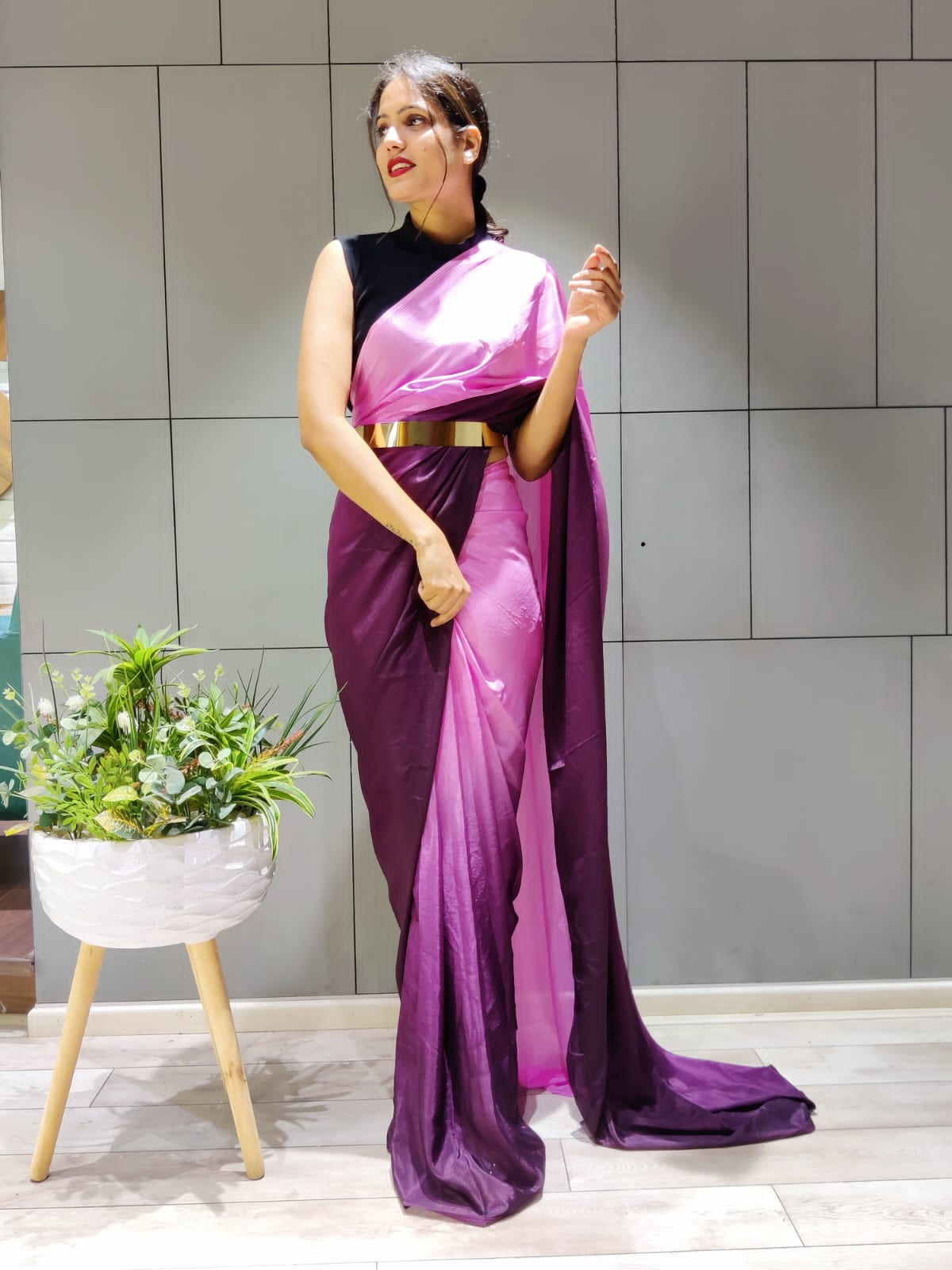 Pink Lady (1 Minute Ready To Wear Saree)