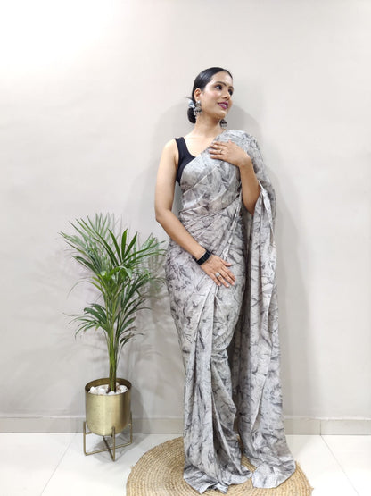 Grey (1 Minute Ready To Wear Saree)