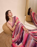 Load image into Gallery viewer, Pearl roses - (Premium 1 Minute Ready To Wear Saree)
